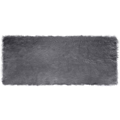 vidaXL Kunstschaffell Teppich Tafalla Anthrazit 80 x 200 cm Polyester