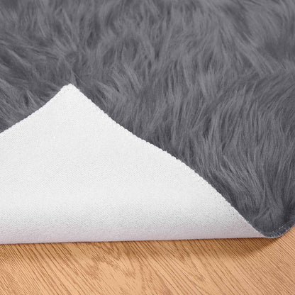 vidaXL Kunstschaffell Teppich Tafalla Anthrazit 100 x 200 cm Polyester