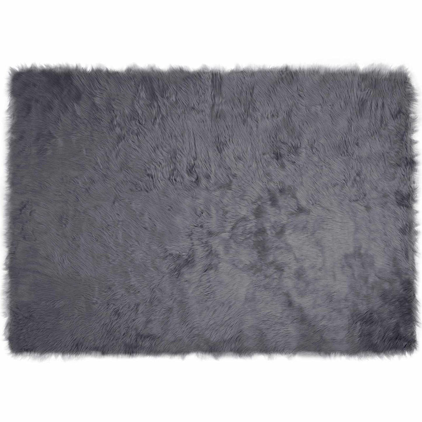 vidaXL Kunstschaffell Teppich Tafalla Anthrazit 120 x 170 cm Polyester