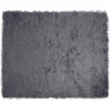 vidaXL Tapis fausse fourrure Tafalla anthracite 240 x 340 cm polyester