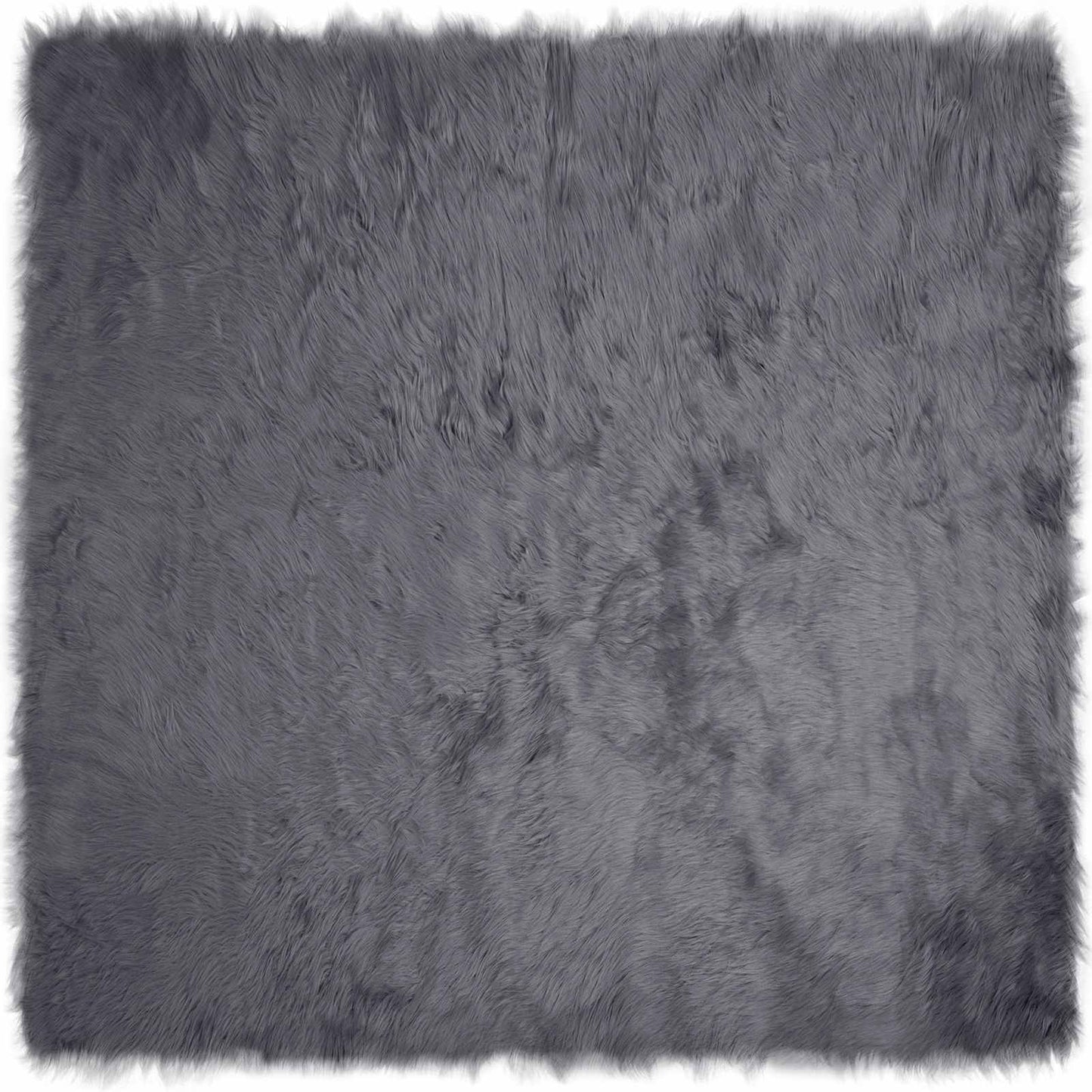 vidaXL Kunstschaffell Teppich Tafalla Anthrazit 200 x 200 cm Polyester