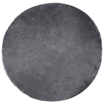 vidaXL Kunstschaffell Teppich Tafalla Anthrazit Ø 80 cm Polyester