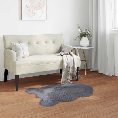 vidaXL Kunstschaffell Teppich Tafalla Anthrazit 60 x 90 cm Polyester