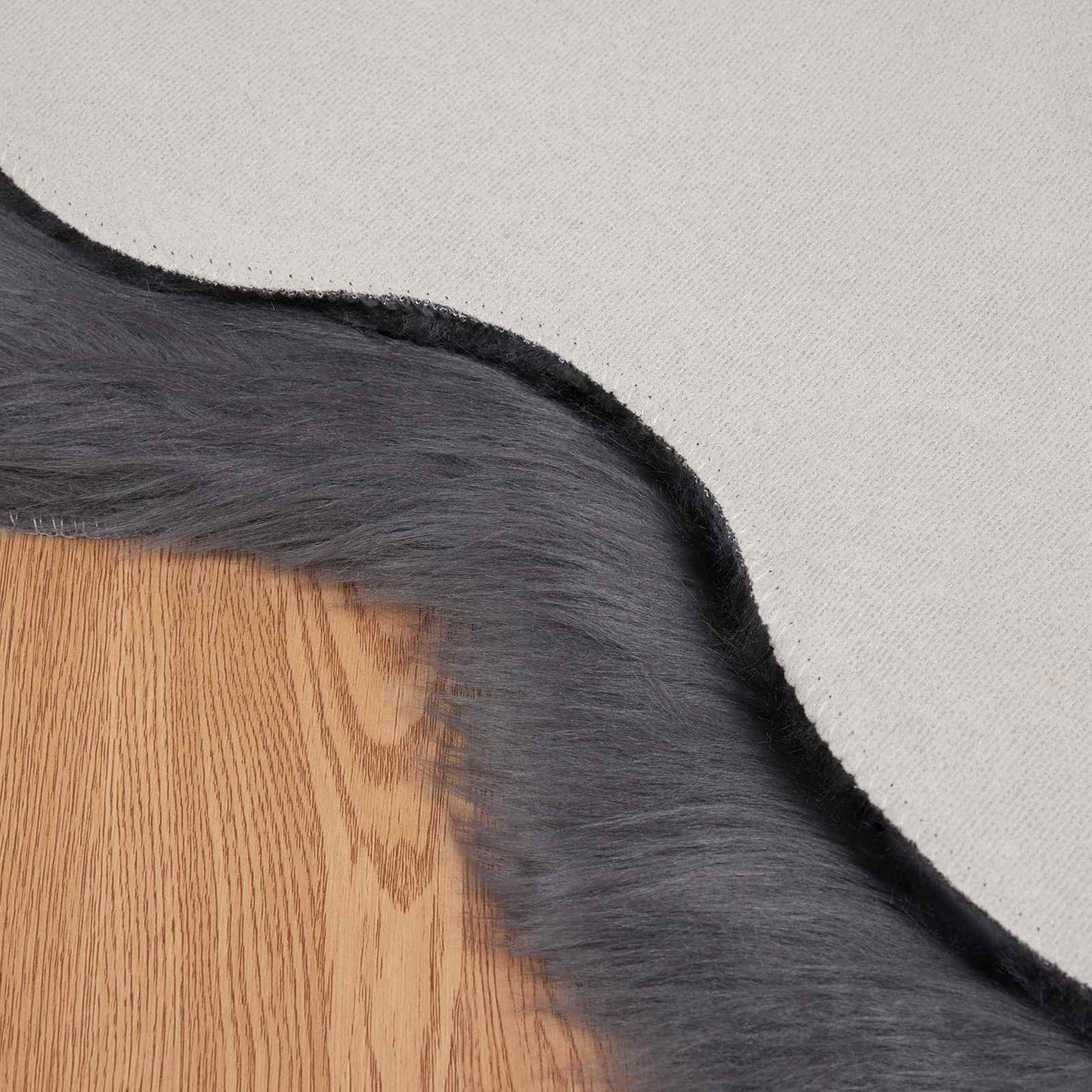 vidaXL Kunstschaffell Teppich Tafalla Anthrazit 80 x 120 cm Polyester