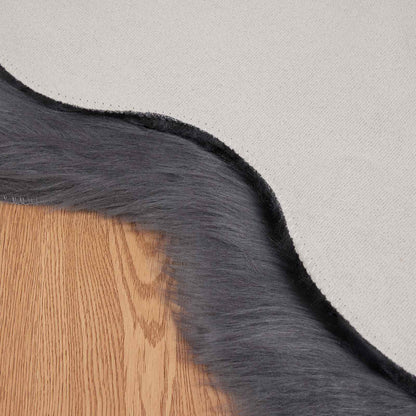 vidaXL Kunstschaffell Teppich Tafalla Anthrazit 80 x 120 cm Polyester