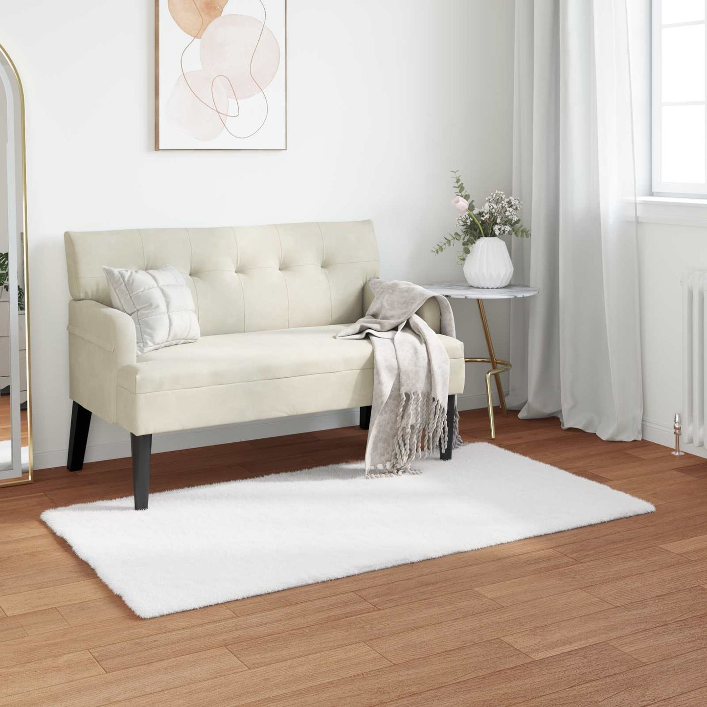 vidaXL Tapis en fausse fourrure de lapin Olite blanc 60 x 110 cm polyester