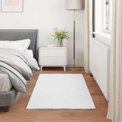 vidaXL Tapis en fausse fourrure de lapin Olite blanc 60 x 110 cm polyester