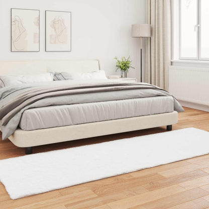 vidaXL Kunstfell Hasen Teppich Olite Weiß 80 x 250 cm Polyester