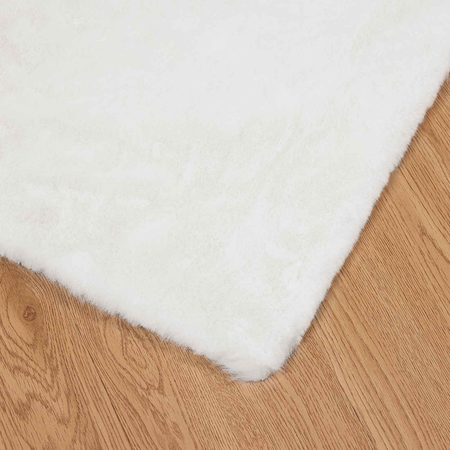 vidaXL Kunstfell Hasen Teppich Olite Weiß 100 x 200 cm Polyester