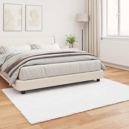 vidaXL Kunstfell Hasen Teppich Olite Weiß 140 x 200 cm Polyester