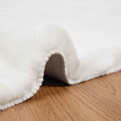 vidaXL Tapis en fausse fourrure de lapin Olite blanc 160 x 230 cm polyester