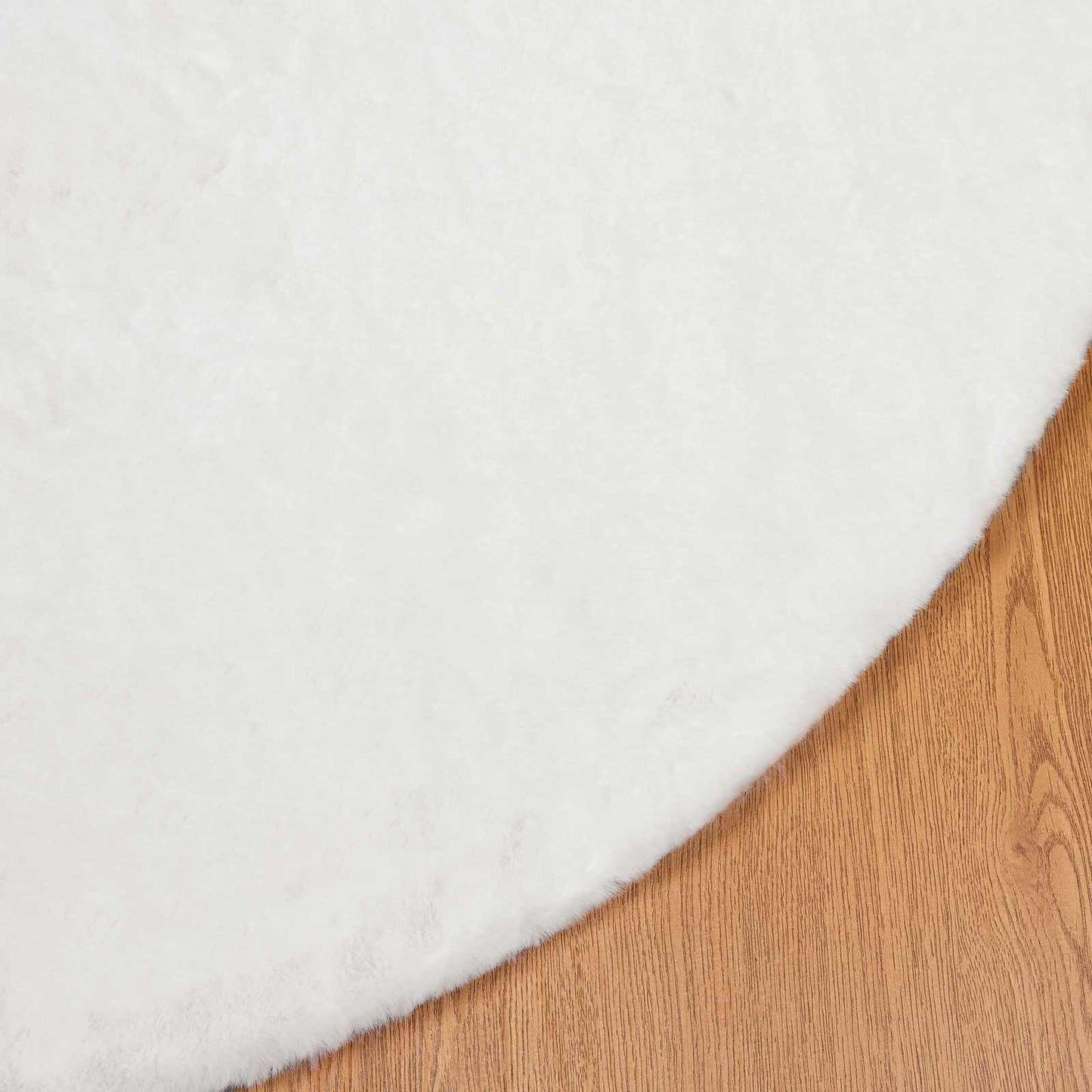 vidaXL Tapis rond Olite en fausse fourrure de lapin blanc Ø 100 cm en polyester