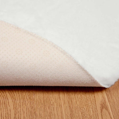 vidaXL Tapis rond Olite en fausse fourrure de lapin blanc Ø 100 cm en polyester