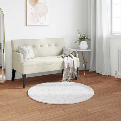 vidaXL Tapis rond Olite en fausse fourrure de lapin blanc Ø 100 cm en polyester