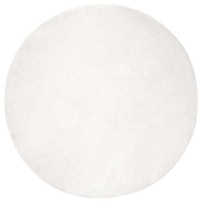 vidaXL Tapis rond Olite en fausse fourrure de lapin blanc Ø 100 cm en polyester