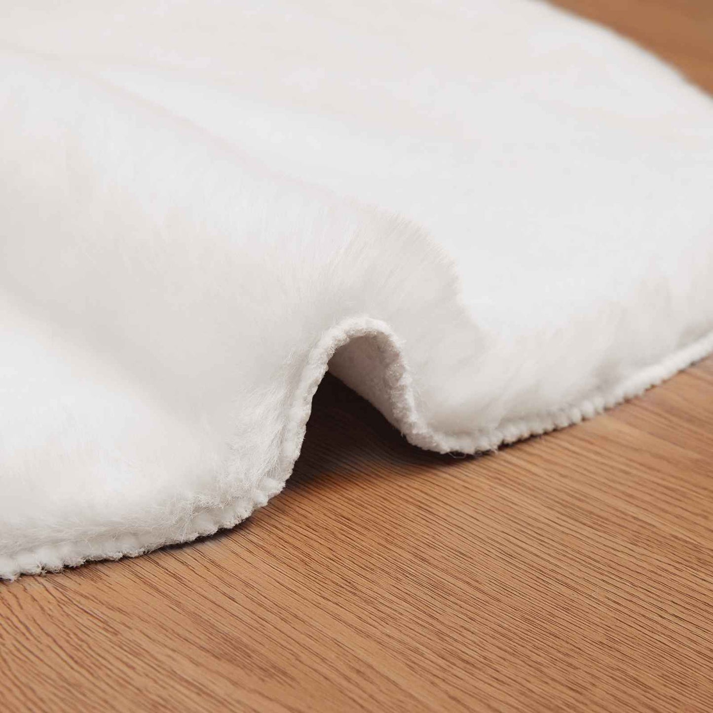 Rutschfester Kunstfellteppich Olite Weiß 50 x 80 cm Polyester