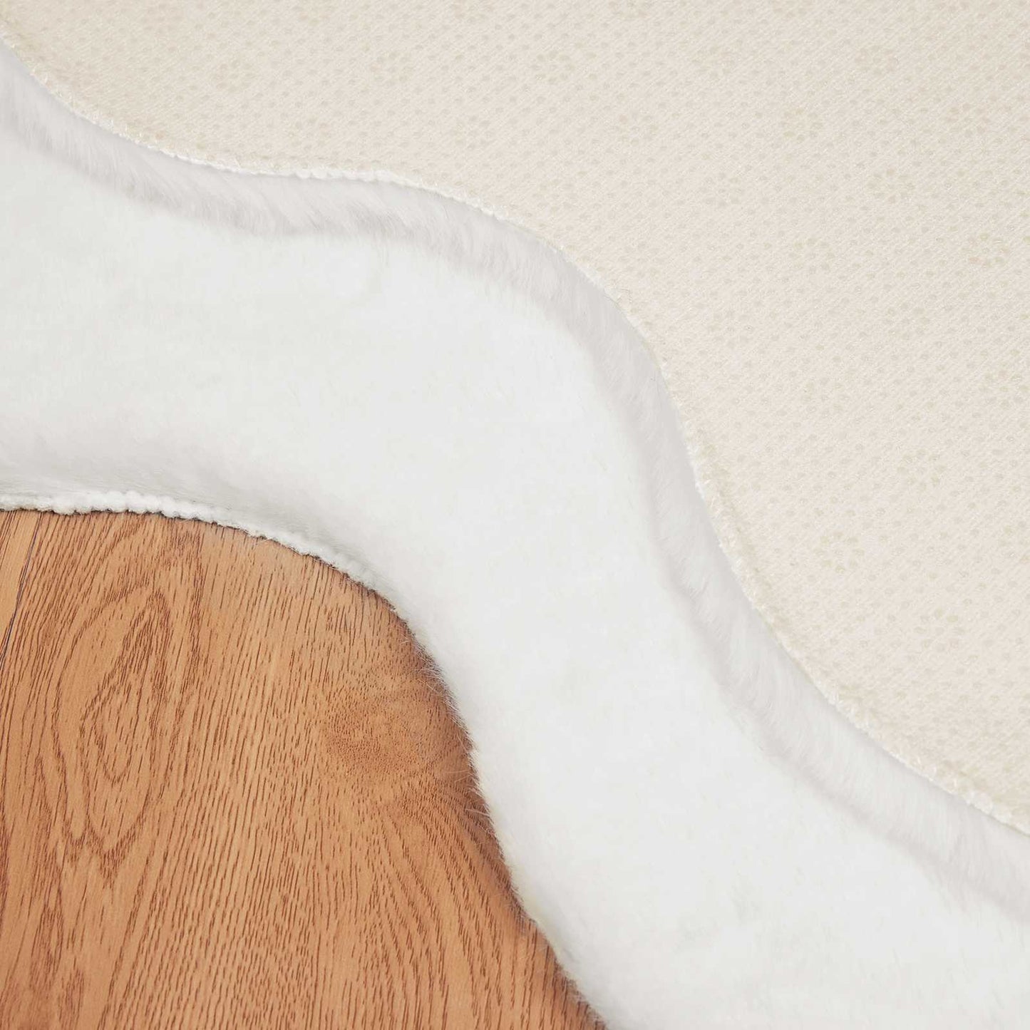 Rutschfester Kunstfellteppich Olite Weiß 50 x 80 cm Polyester