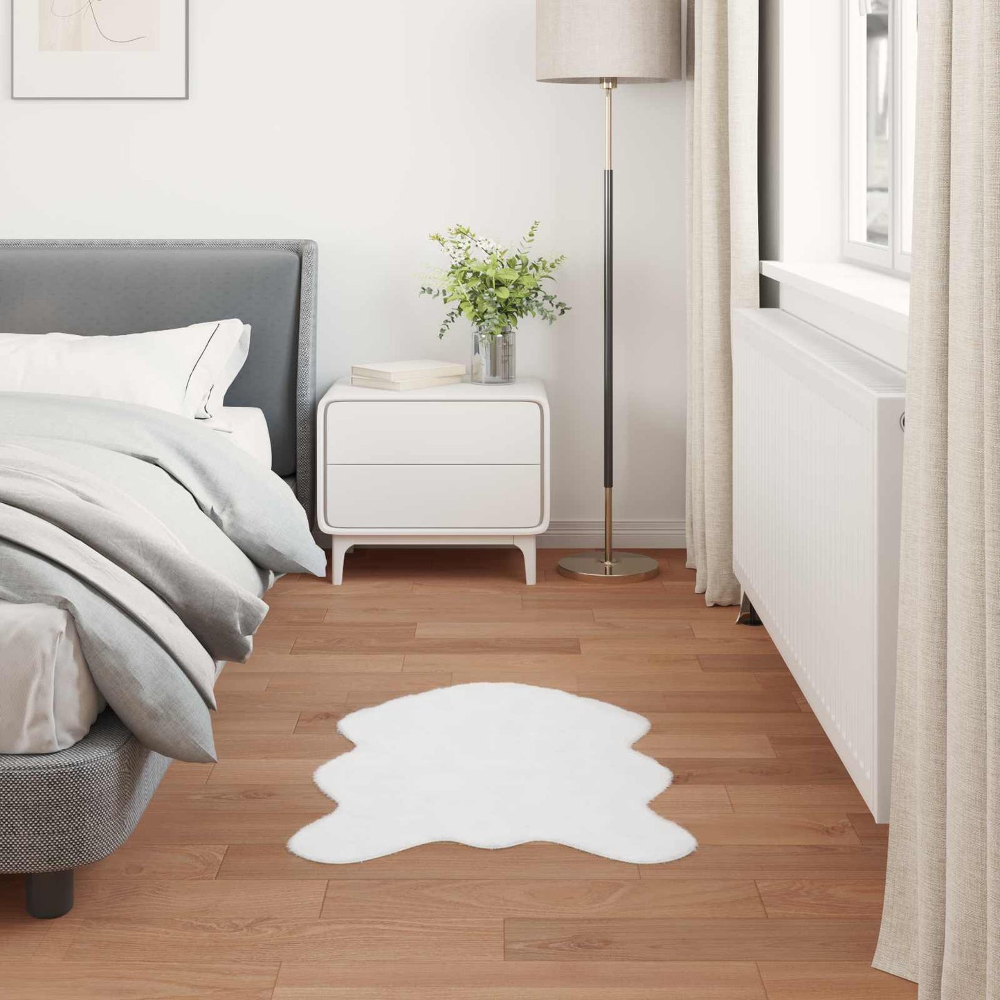 vidaXL Tapis en fausse fourrure de lapin Olite blanc 60 x 90 cm polyester