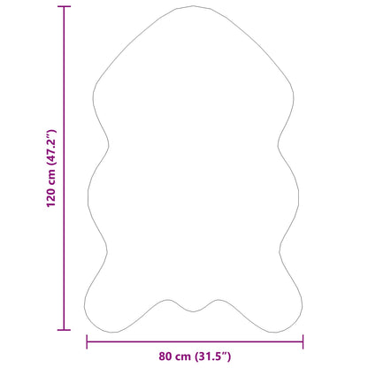 Rutschfester Kunstfellteppich Olite Weiß 80 x 120 cm Polyester