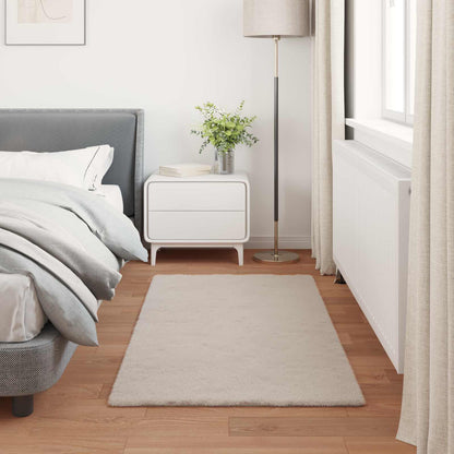 vidaXL Tapis en fausse fourrure de lapin Olite beige 60 x 110 cm en polyester