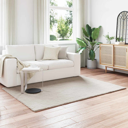 vidaXL Tapis Olite en fausse fourrure de lapin beige 160 x 230 cm polyester