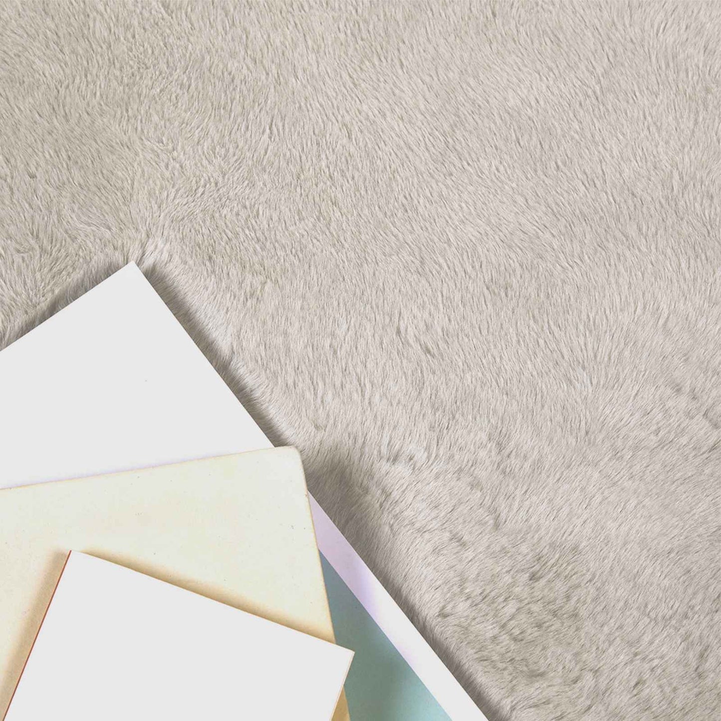 vidaXL Tapis Olite en fausse fourrure de lapin beige 160 x 230 cm polyester