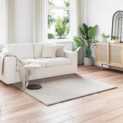 vidaXL Kunstfell Hasen Teppich Olite Beige 120 x 120 cm Polyester