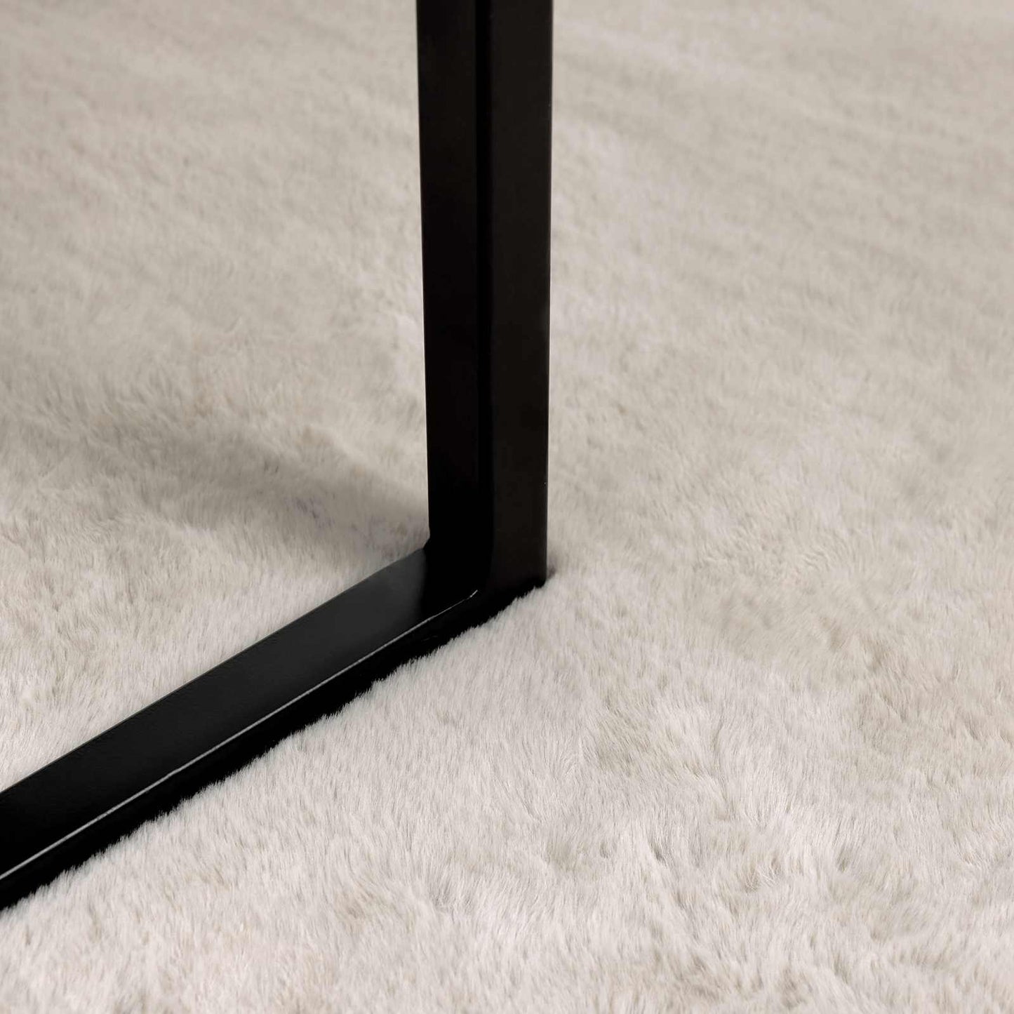 Rutschfester Kunstfellteppich Olite Beige Ø 80 cm Polyester