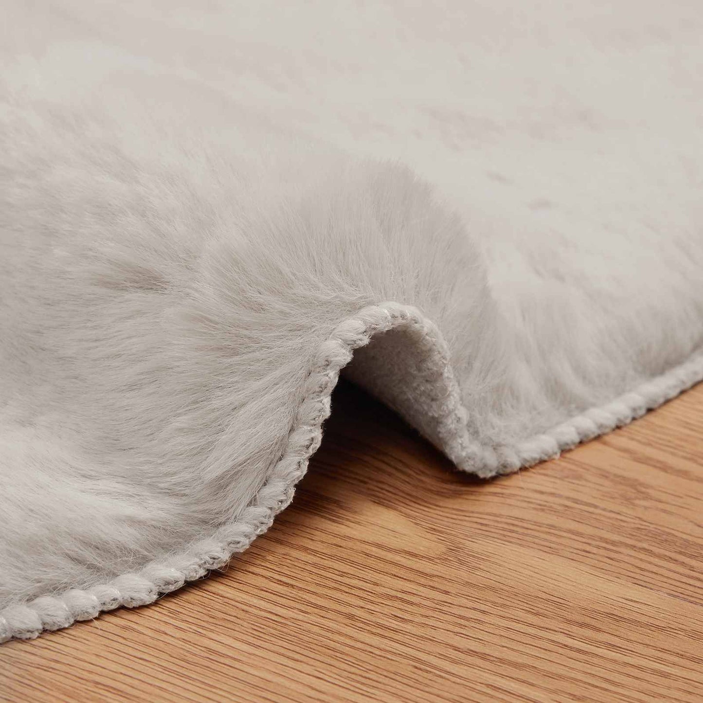 vidaXL Kunstfell Hasen Teppich Olite Beige Ø 100 cm Polyester