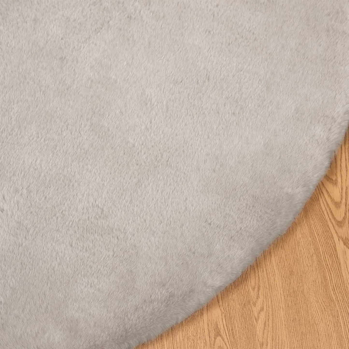 vidaXL Kunstfell Hasen Teppich Olite Beige Ø 100 cm Polyester