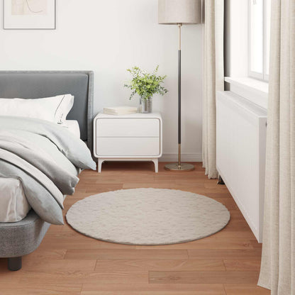 vidaXL Kunstfell Hasen Teppich Olite Beige Ø 100 cm Polyester
