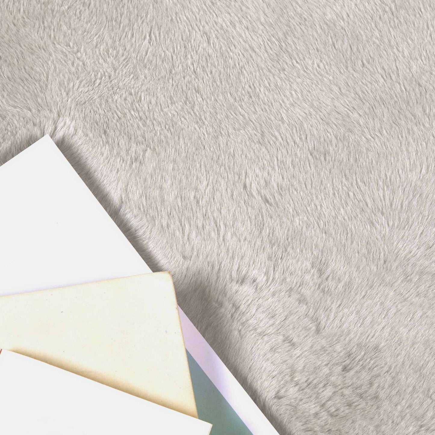 vidaXL Kunstfell Hasen Teppich Olite Beige Ø 100 cm Polyester