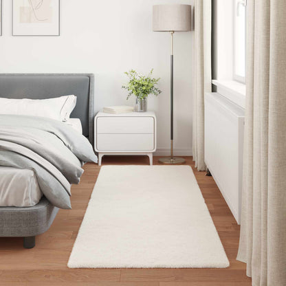 vidaXL Kunstfell Hasen Teppich Olite Creme 80 x 200 cm Polyester