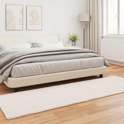 Rutschfester Kunstfellteppich Olite Creme 80 x 250 cm Polyester