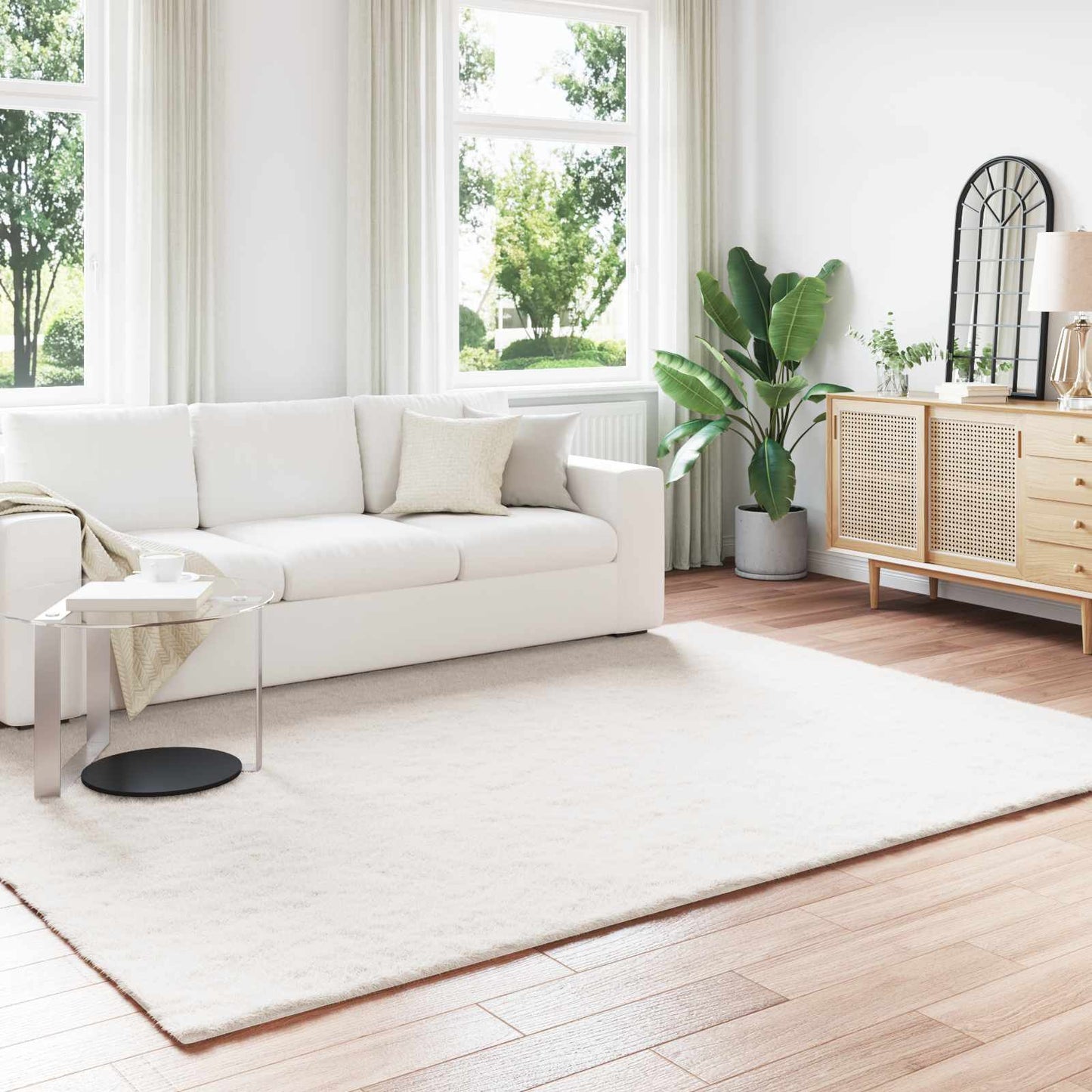 vidaXL Kunstfell Hasen Teppich Olite Creme 200 x 280 cm Polyester