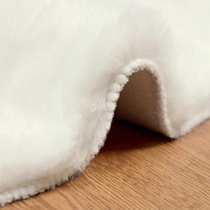 vidaXL Kunstfell Hasen Teppich Olite Creme Ø 80 cm Polyester