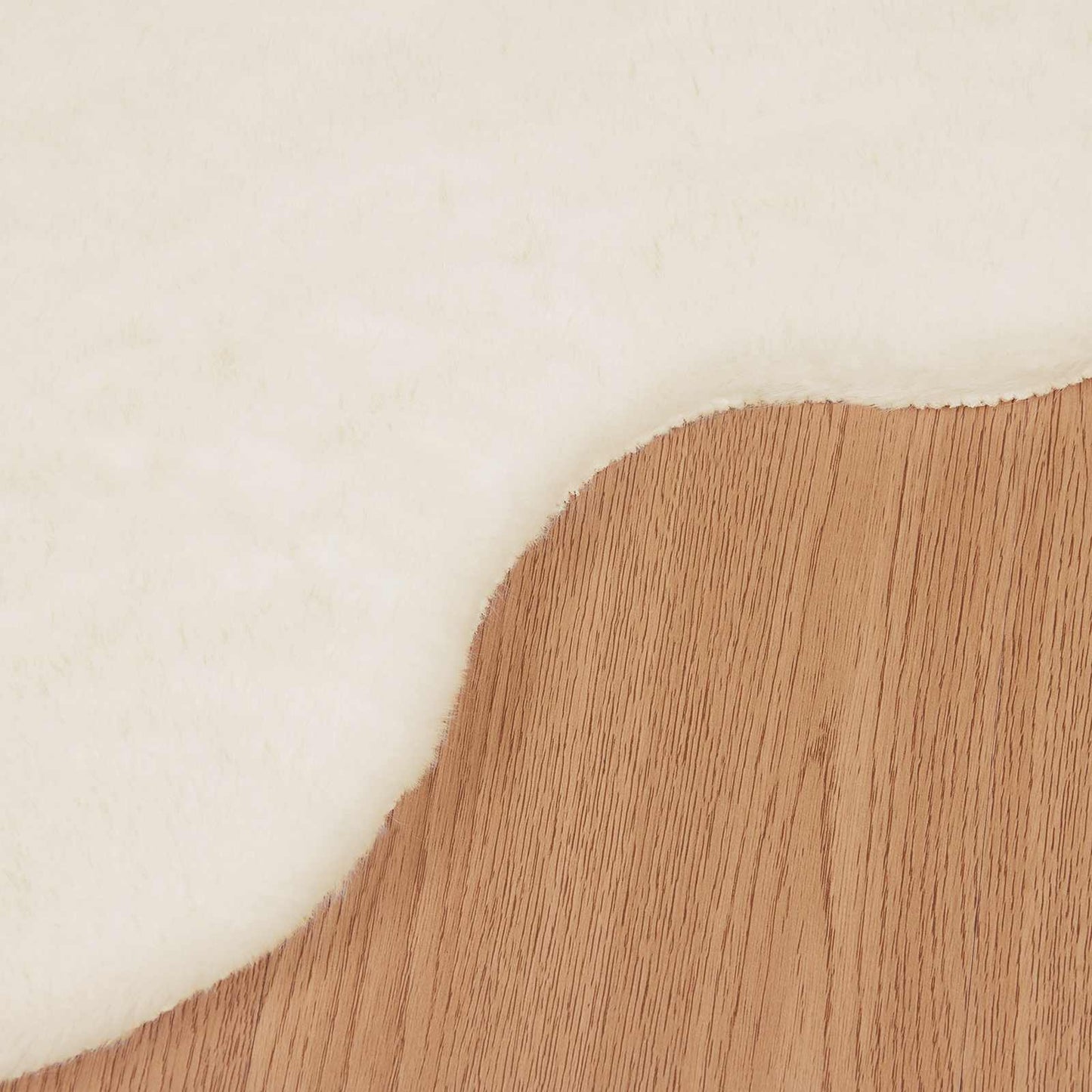 Rutschfester Kunstfellteppich Olite Creme 50 x 80 cm Polyester