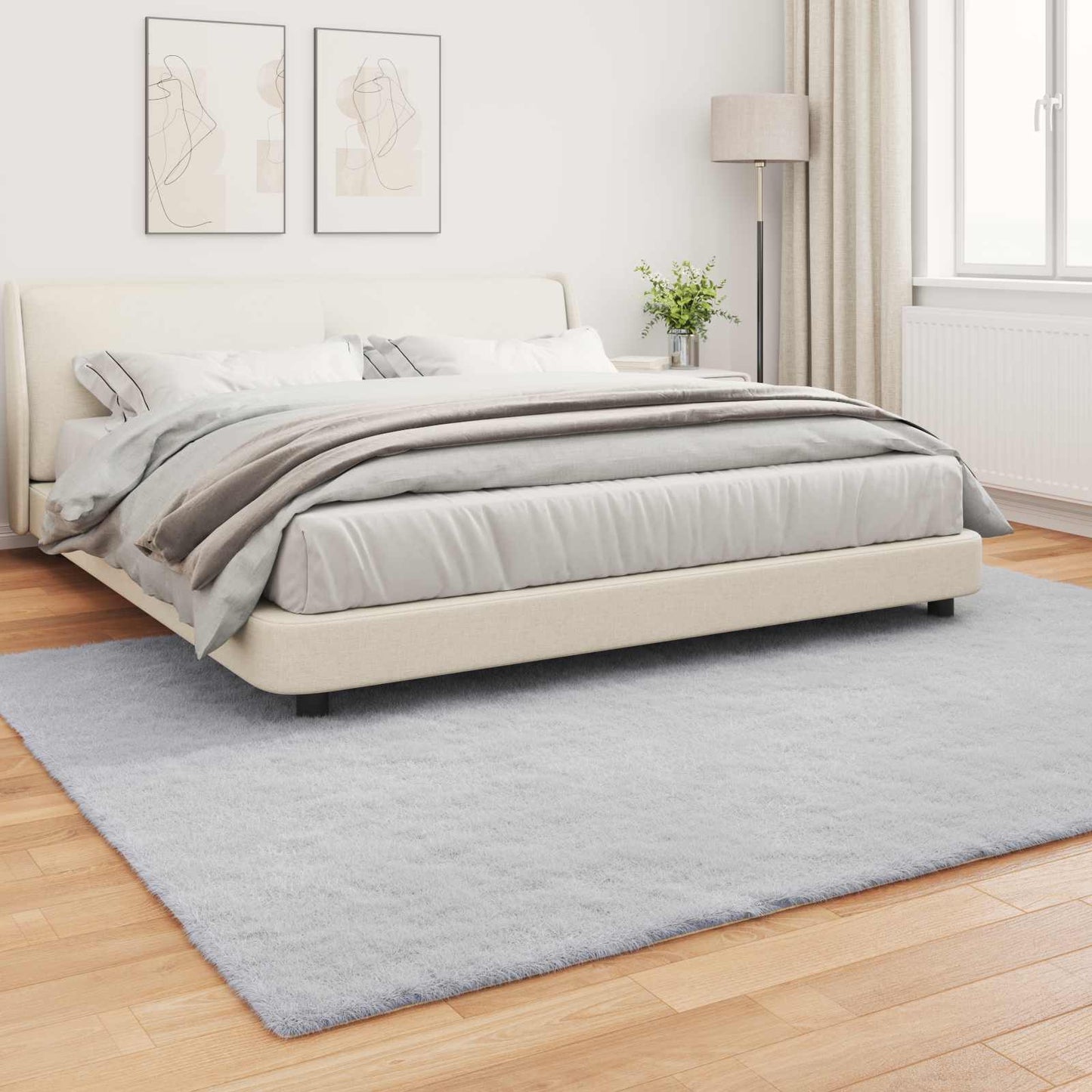 vidaXL Kunstfell Hasen Teppich Olite Grau 200 x 280 cm Polyester