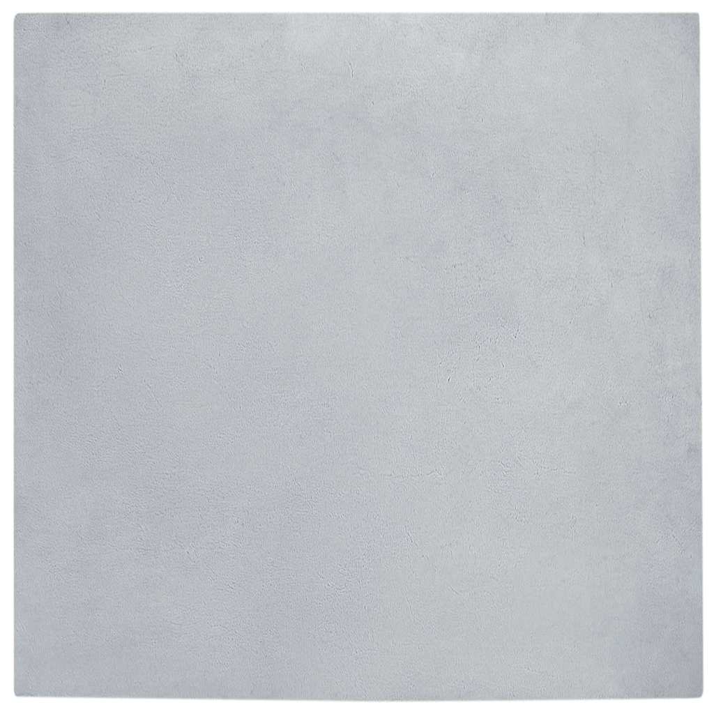 vidaXL Tapis Olite lapin en fausse fourrure gris 200 x 200 cm Polyester
