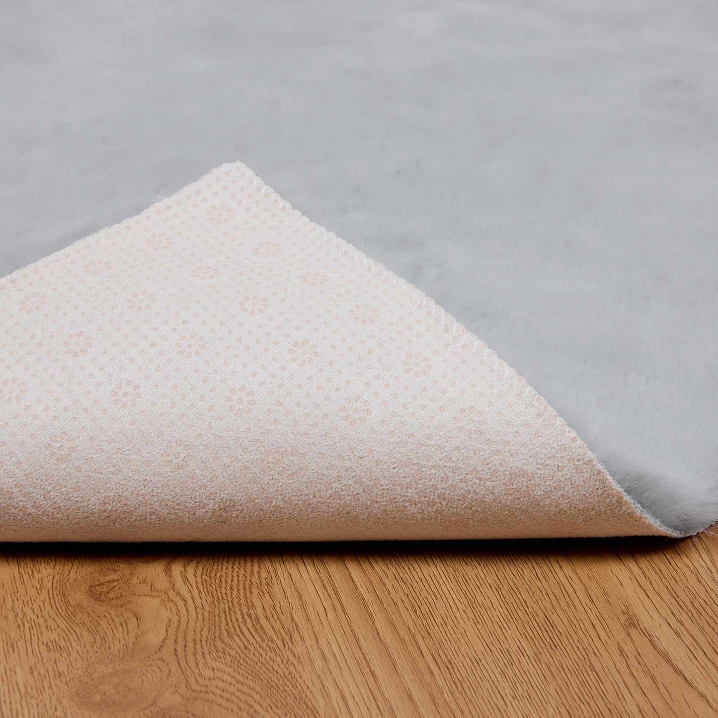 vidaXL Tapis en fausse fourrure de lapin Olite gris 240 x 240 cm polyester