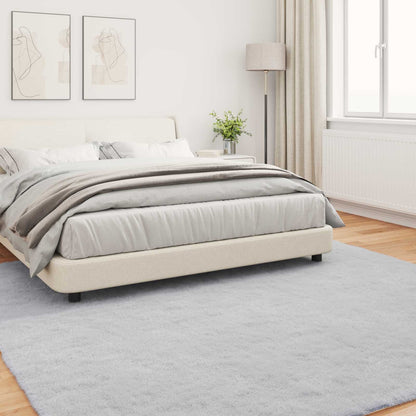 vidaXL Tapis en fausse fourrure de lapin Olite gris 240 x 240 cm polyester
