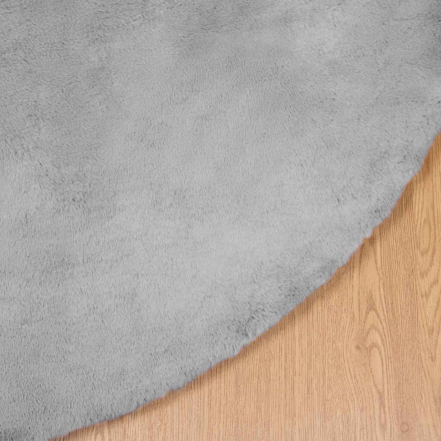 vidaXL Kunstfell Hasen Teppich Olite Grau Ø 80 cm Polyester