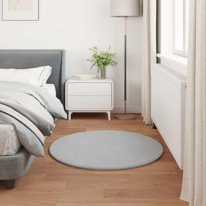 vidaXL Kunstfell Hasen Teppich Olite Grau Ø 80 cm Polyester