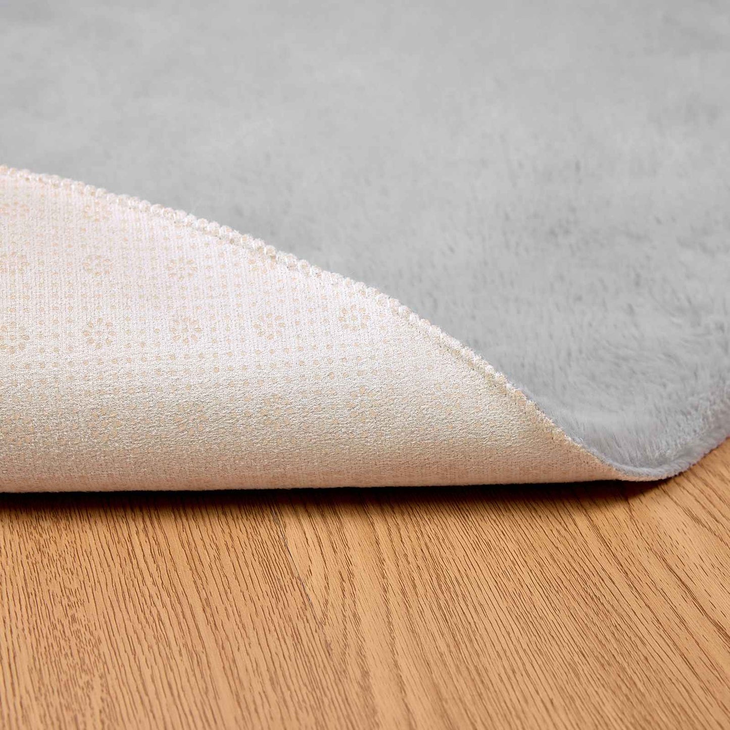 Rutschfester Kunstfellteppich Olite Grau Ø 120 cm Polyester