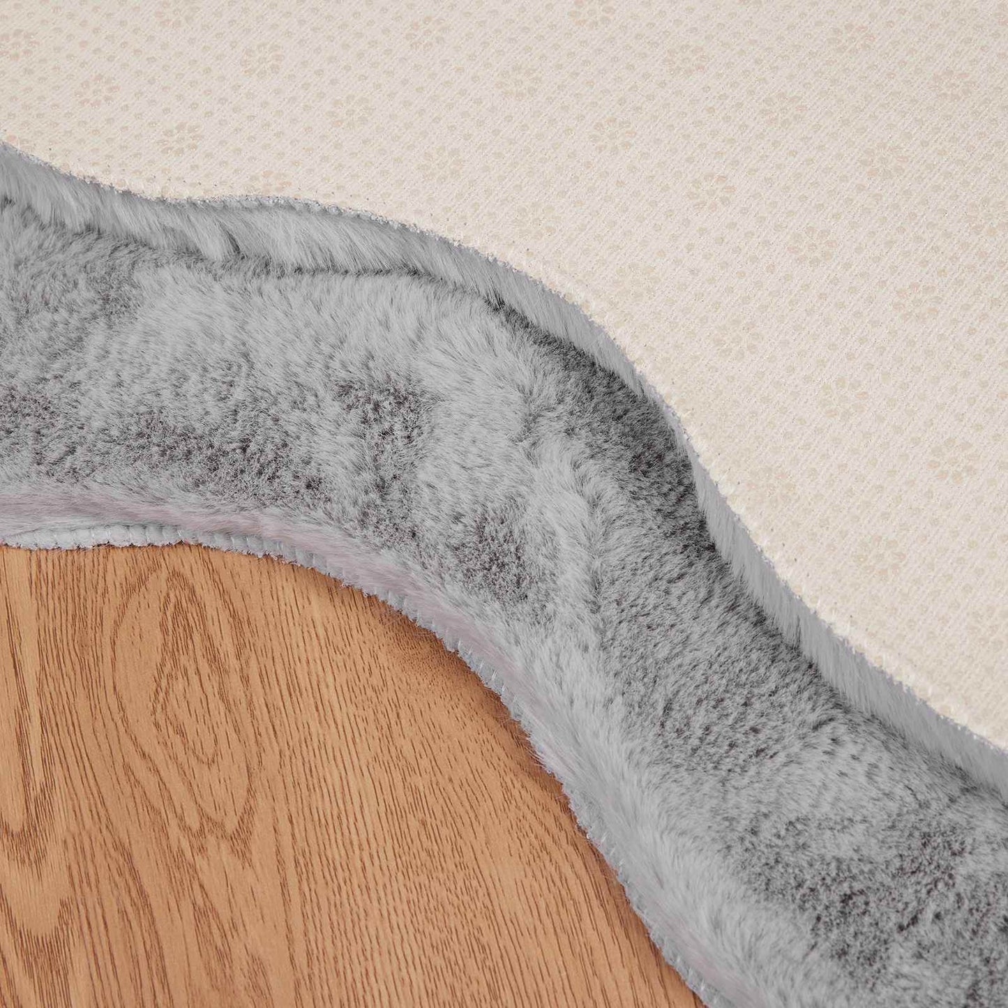 vidaXL Kunstfell Hasen Teppich Olite Grau 50 x 80 cm Polyester