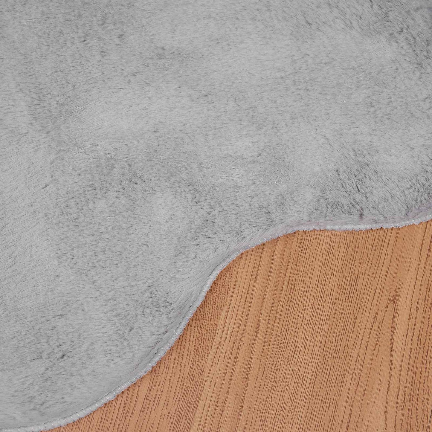 vidaXL Kunstfell Hasen Teppich Olite Grau 60 x 90 cm Polyester