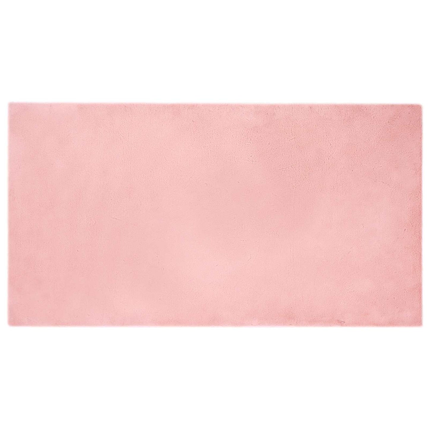 vidaXL Tapis Olite lapin en fausse fourrure rose 80 x 150 cm polyester