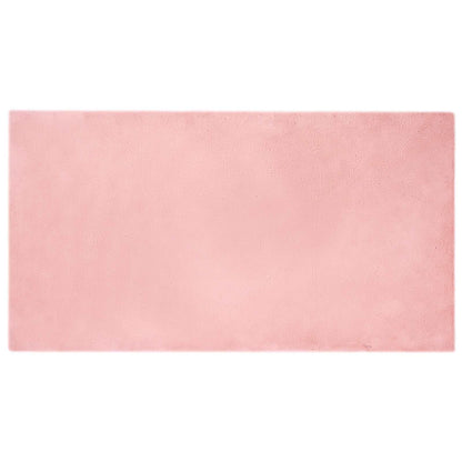 vidaXL Tapis Olite lapin en fausse fourrure rose 80 x 150 cm polyester