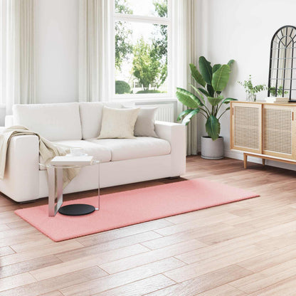 vidaXL Tapis de lapin en fausse fourrure Olite rose 80 x 200 cm polyester
