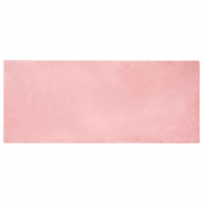 vidaXL Tapis de lapin en fausse fourrure Olite rose 80 x 200 cm polyester